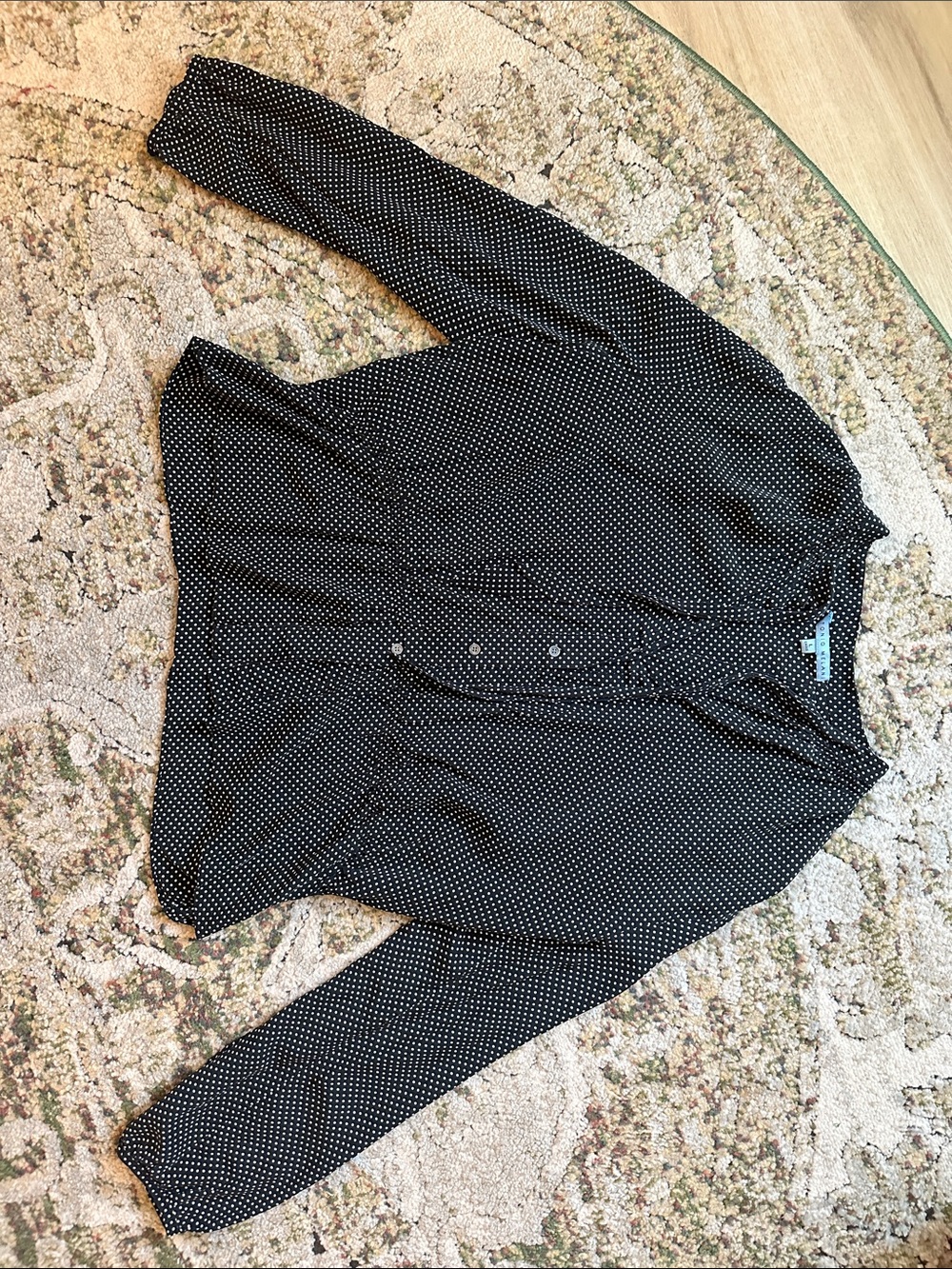 ANTONIO MELANI Black Polka Dot Button-Down Blouse